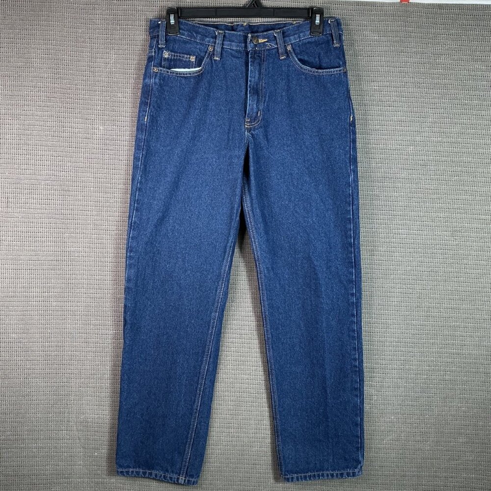 Wrangler Rugged Wear Mens Size 34X32 Blue Classic Fit Straight Leg Denim Jeans